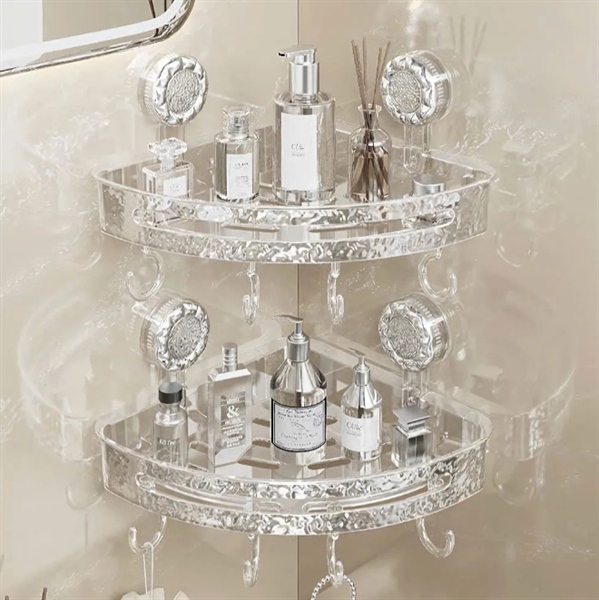 kệ góc trong suốt hít chân không chịu lực