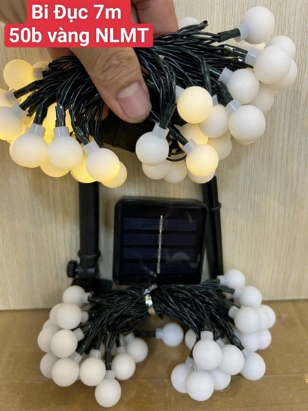 dây đèn led 7m năng lượng mặt trời bi đục