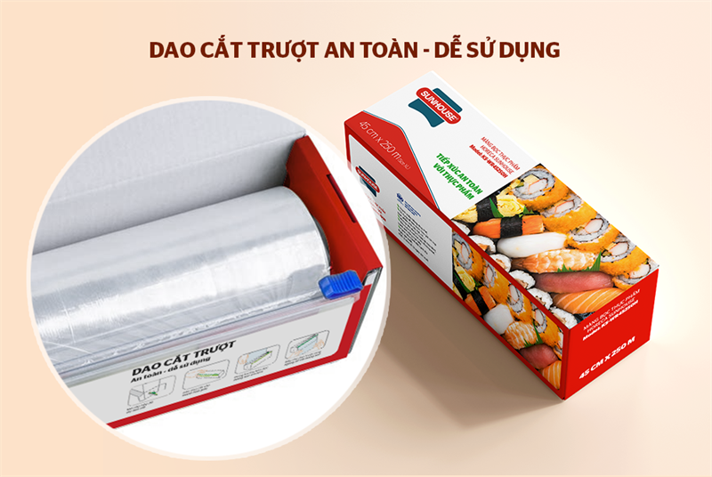 Màng bọc thực phẩm Sunhouse loại lớn 30cmx250m