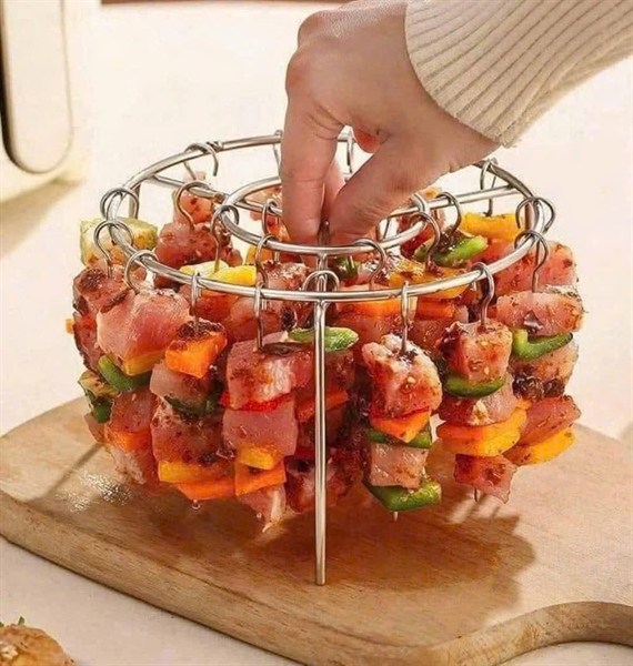 Giá Inox Xiên Treo Tròn 24 que xiên