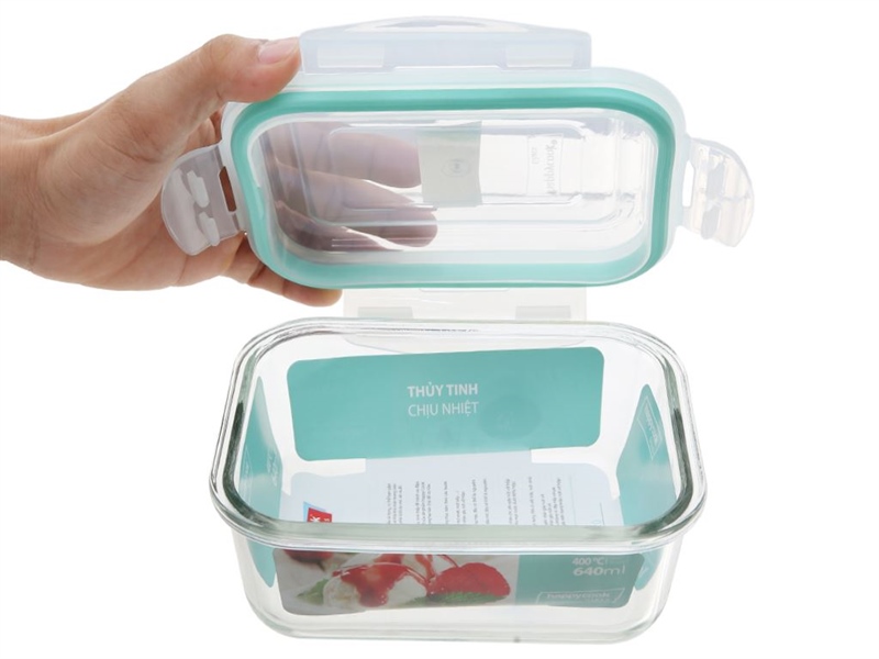 Hộp thuỷ tinh 640ml có nắp đậy