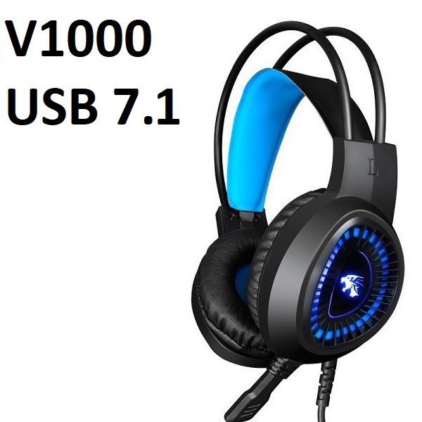 Tai Nghe Chụp Tai Gaming 7.1 LED RGB V1000 Tích Hợp Mic Đàm Thoại