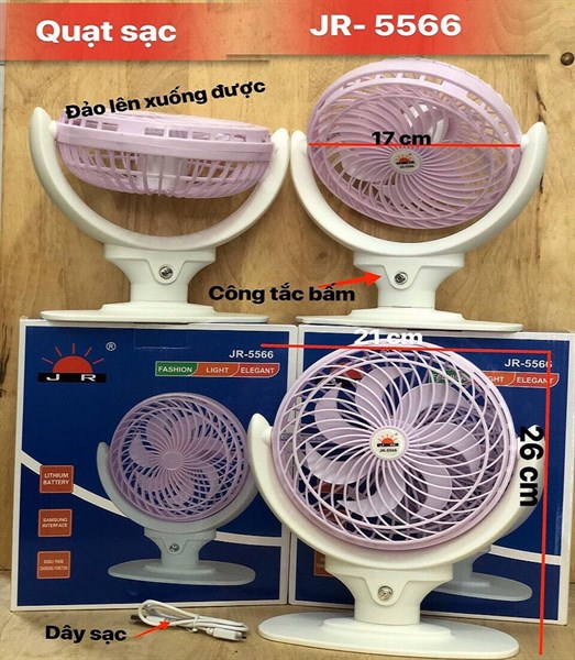quạt sạc để bàn tích điện 5566