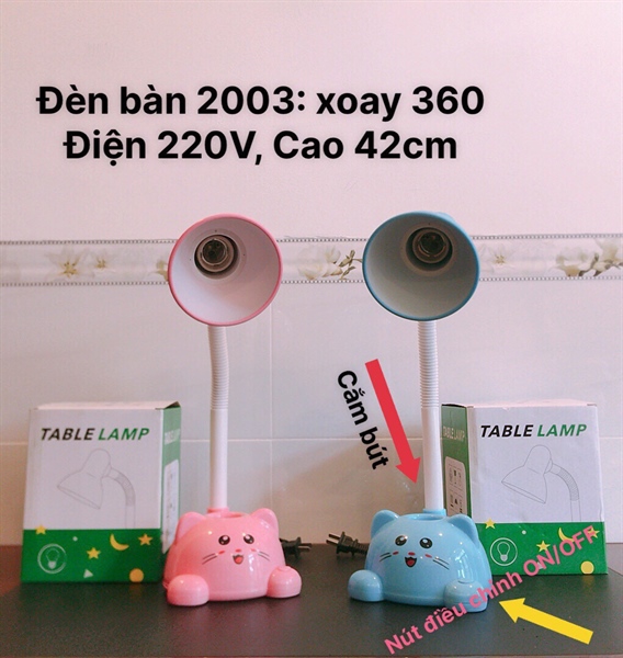 đèn học sinh hình thú cao cấp dp 2003 chính hãng bh 6 tháng kèm bóng