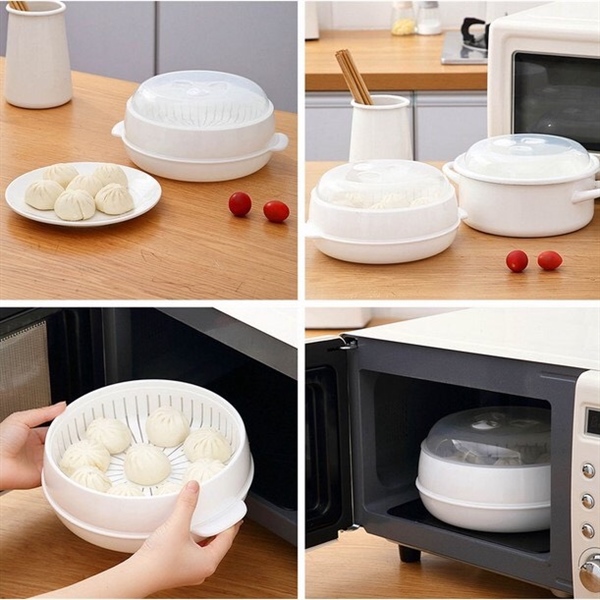 Xửng hấp nhựa dùng cho lò vi sóng có nắp đậy