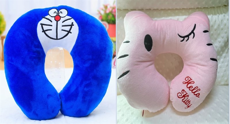 gối kê cổ chữ U Doremon/Kitty