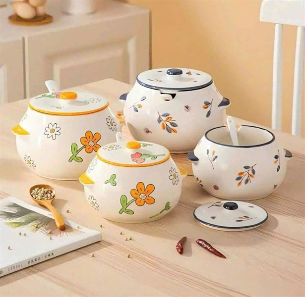 Âu sứ đựng mỡ 880ml