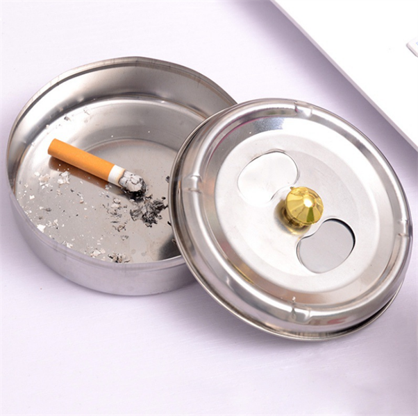 gạt tàn inox nắp xoay đường kính 12cm