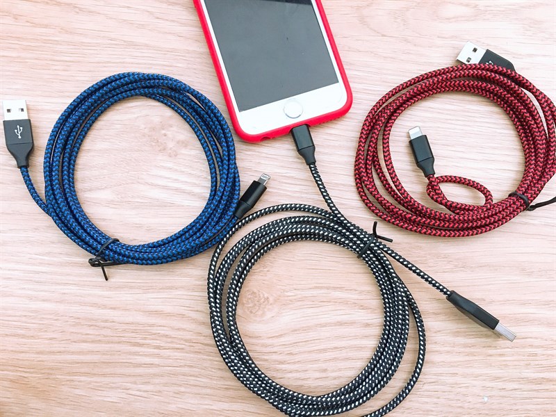 Cáp sạc dù Iphone 2m nhiều màu