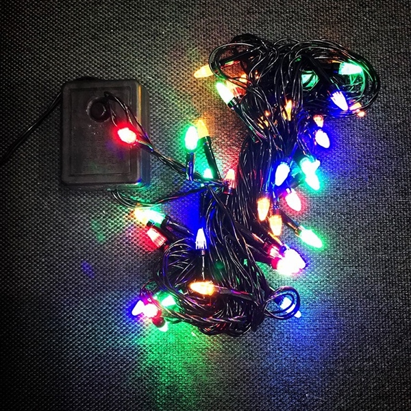 đèn led chớp tiêu 7 màu bóng kim cương dây đen dài 5m