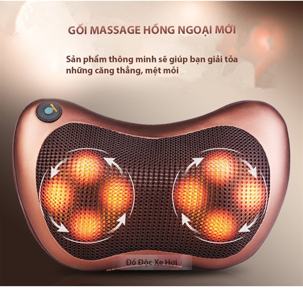 Gối massage 8 bi xoay 2 chiều loại xịn