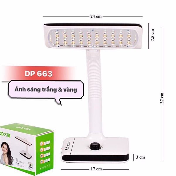 Đèn bàn DP663 2 chế độ sáng 40 led
