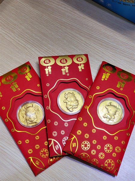 Bao lì xì trâu mạ vàng 2021