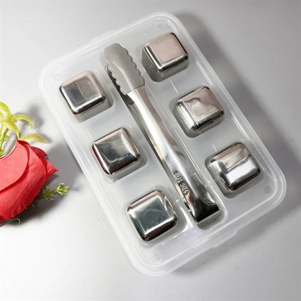 Bộ 6 viên đá vĩnh cửu bằng inox kèm cây gắp đá