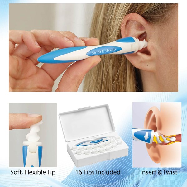 dụng cụ lấy ráy tai thông minh hình xoắn ốc kèm 16 đầu thay thế Smart Swab