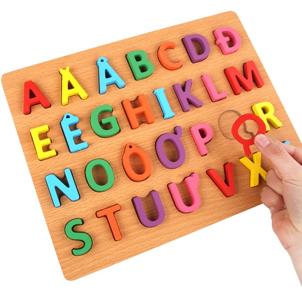 bảng 28 chữ cái bằng gỗ ghép hình cho bé