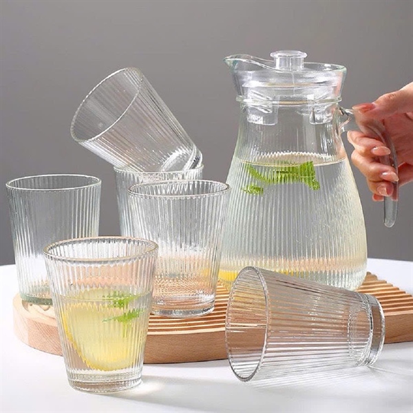 Bộ Bình Ly Thủy tinh Vân kẻ Sọc 1200ml