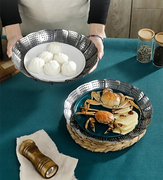 xửng hấp inox xếp gọn size lớn 24cm