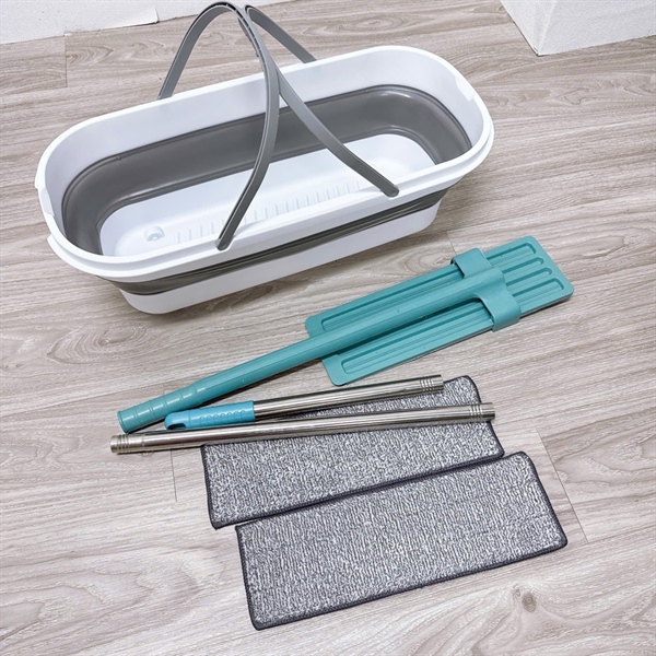 cây lau nhà tự vắt kèm thau gấp gọn