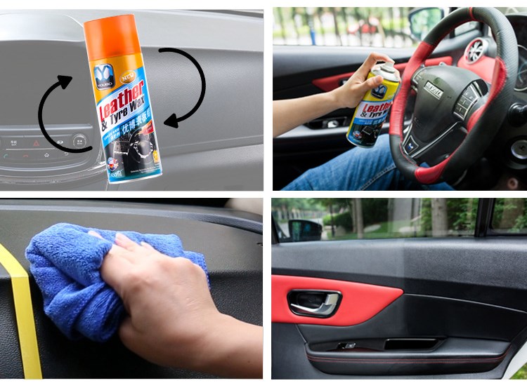 chai xịt vệ sinh và làm bóng nội thất da xe hơi Leather & Tyre Wax