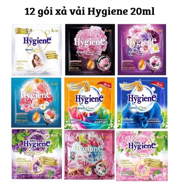 Dây 12 gói nước xả vải Hygiene siêu đậm đặc nội địa Thái