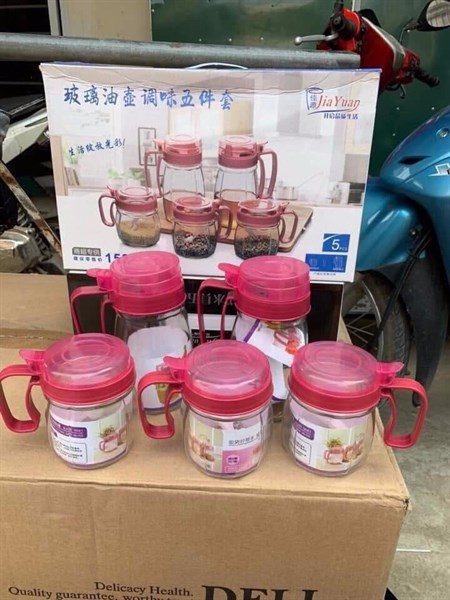 bộ 5 hũ gia vị 2 cao 3 vừa cao cấp SL inbox