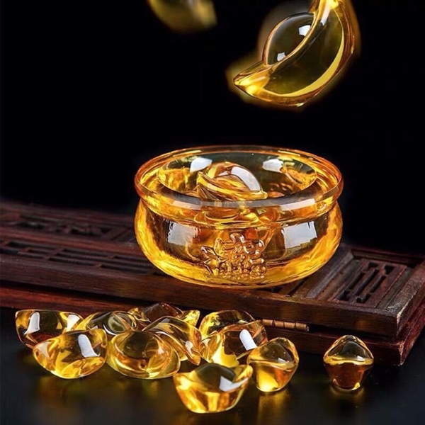 hũ đựng vàng kèm thỏi vàng phong thủy size 8