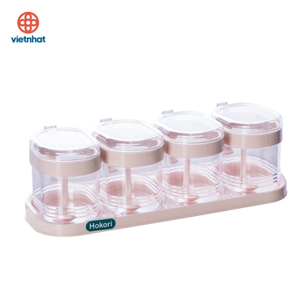 Set 4 hũ gia vị Hokori