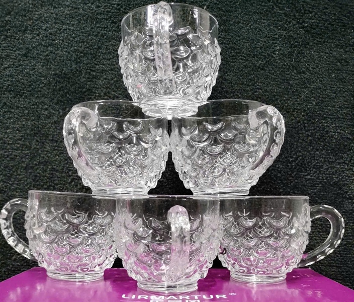 Ly trà thủy tinh họa tiết vây cá