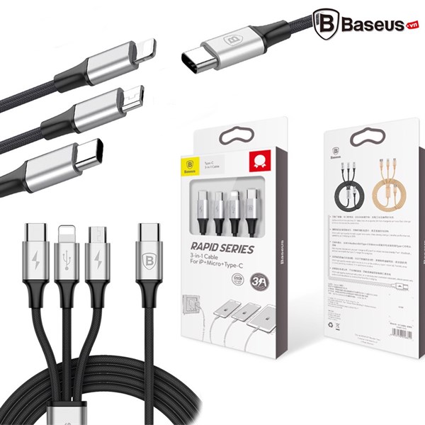 Cáp sạc 3 đầu Baseus