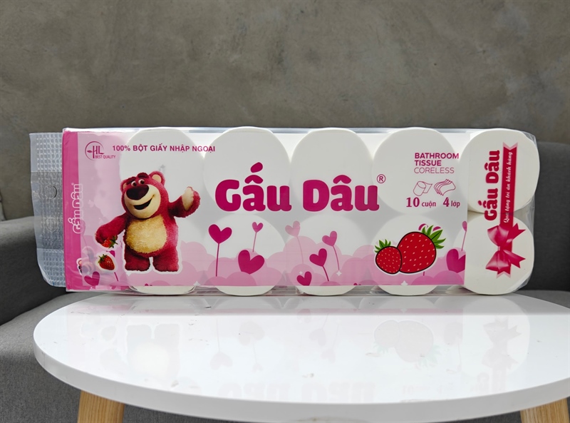 Giấy vệ sinh gấu dâu lốc 10 cuộn