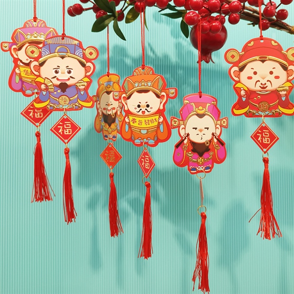 set 6 liễn trang trí tết hình thần tài