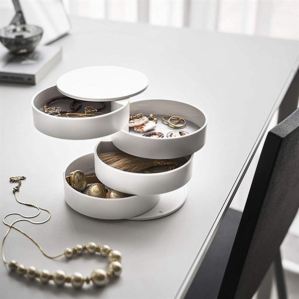 hộp đựng trang sức xoay 4 tầng luxury