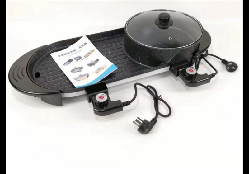 Bếp lẩu nướng chữ nhật mẫu lớn 2 ổ cắm loại xịn