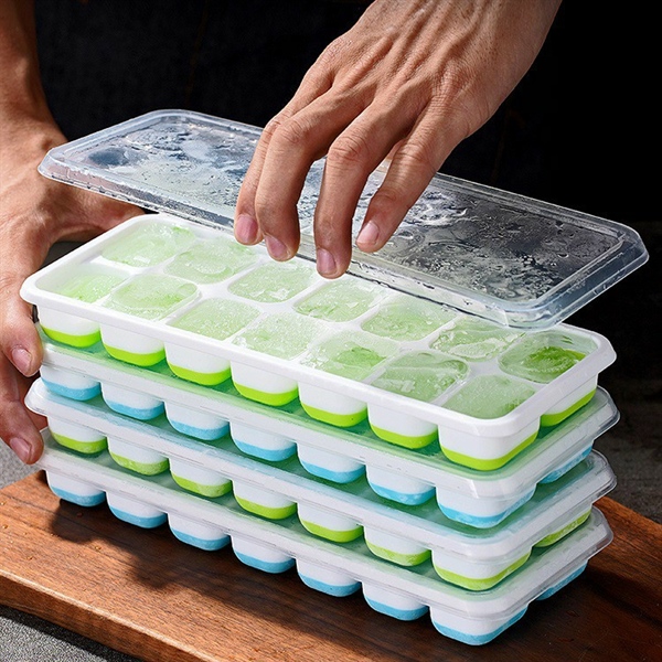 Khay đá silicon 14 ô có nắp đậy