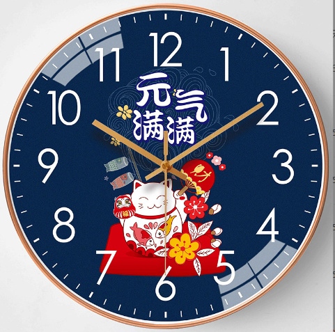 Đồng hồ treo tường hình mèo thần tài 20cm