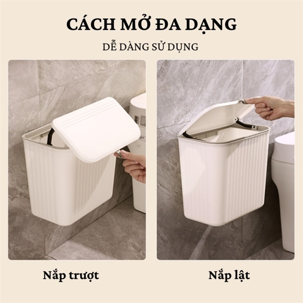 thùng đựng rác treo tủ có nắp đậy tiết kiệm không gian