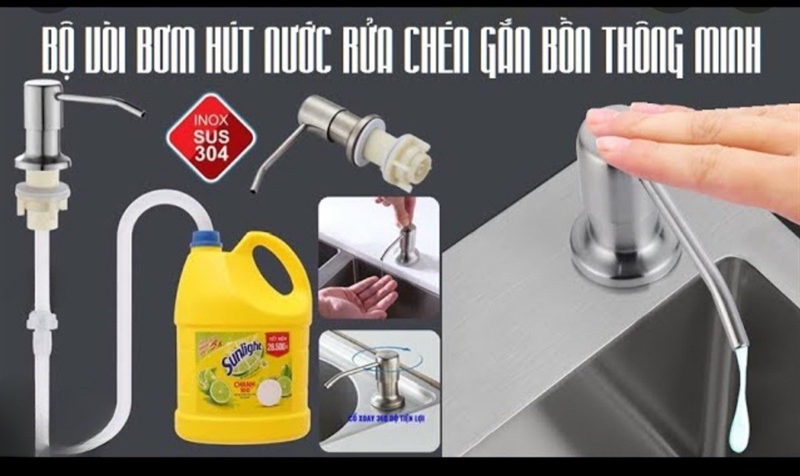 Bộ Vòi Hút Nước Rửa Chén Tiện Lợi Có Ống silicon Dài 1.2 Mét