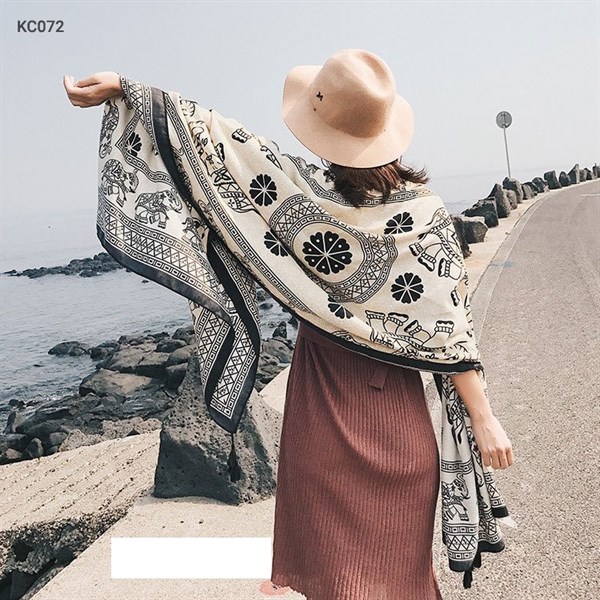 Khăn choàng họa tiết chú voi 100x180cm