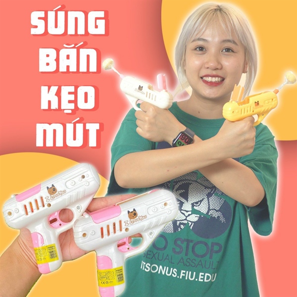 súng bắn kẹo mút hot trend