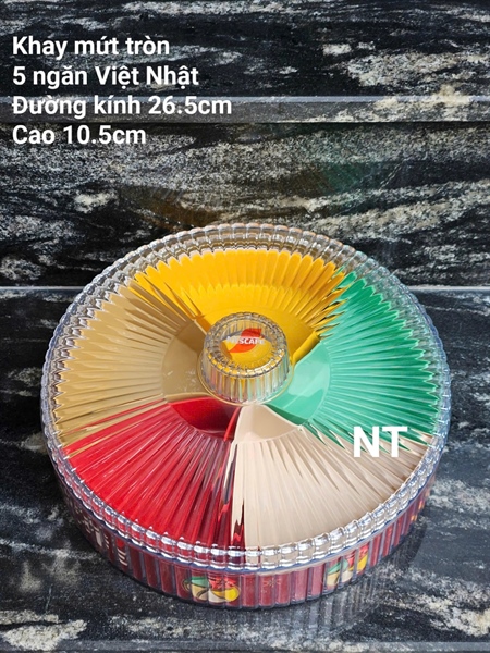 Khay mứt 5 ngăn ngũ sắc Việt Nhật