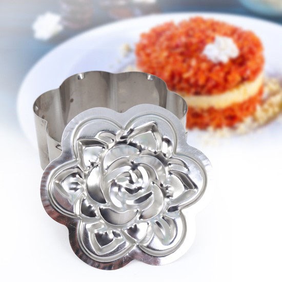 Khuôn làm xôi inox hình hoa hồng