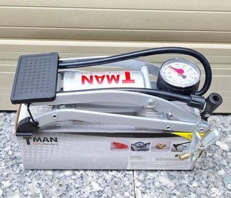 Bơm xe đạp, bơm bóng, bơm phao Tman có đồng hồ - Hàng cao cấp