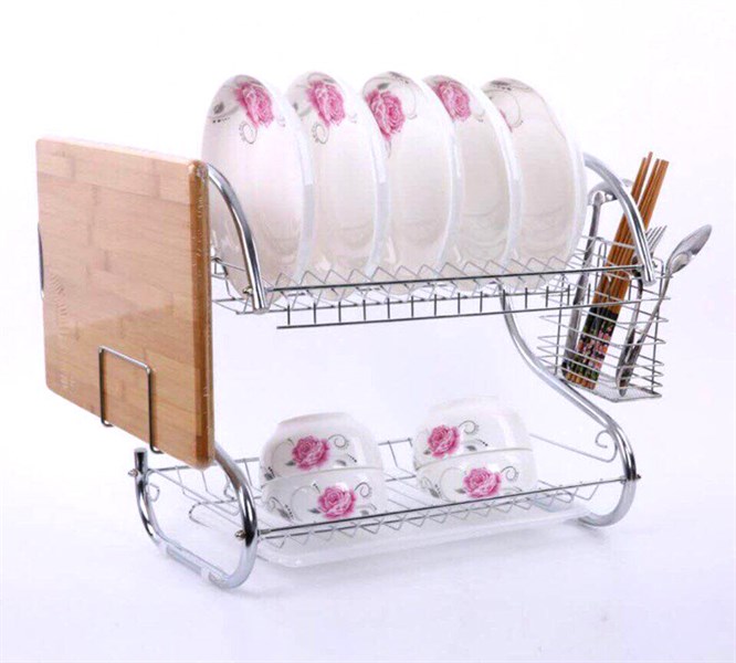 Kệ chén inox 2 tầng 42 x 25 x 38cm