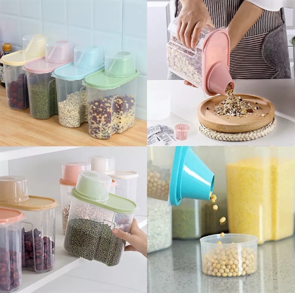 Bình đựng hạt ngũ cốc có nắp đậy tiện dụng 1.9L