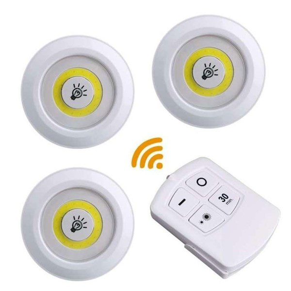 bộ 3 đèn led kèm remote điều khiển từ xa