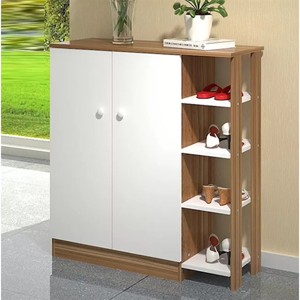 Tủ giày cánh trắng 2 gian 5 tầng 80x80x30cm