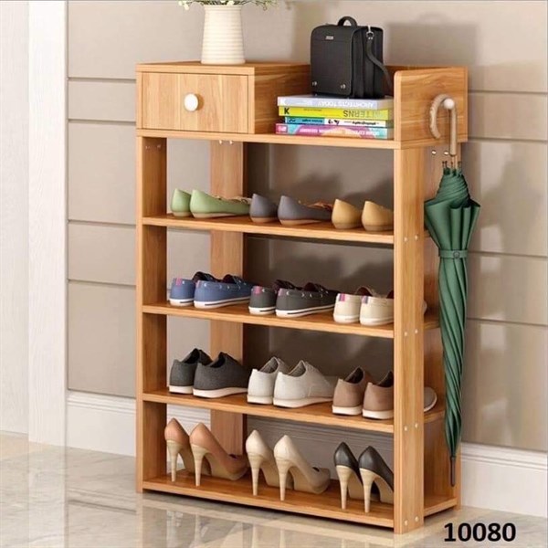 Kệ giày gỗ 5 tầng có ngăn kéo mở