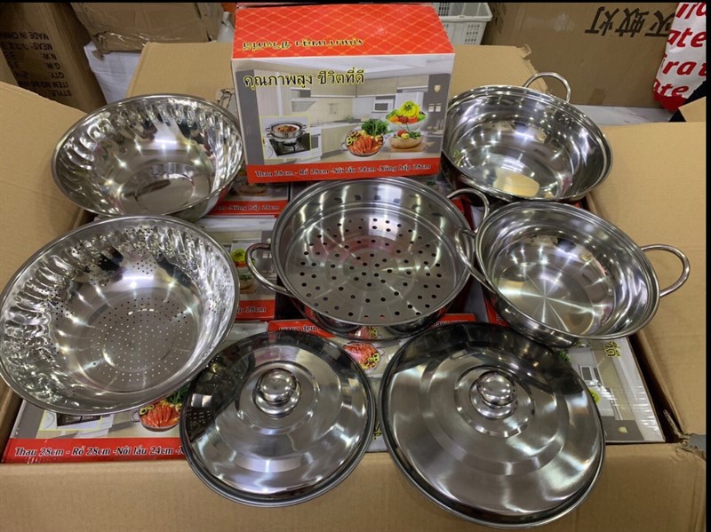 Bộ nồi thau 7 món Inox