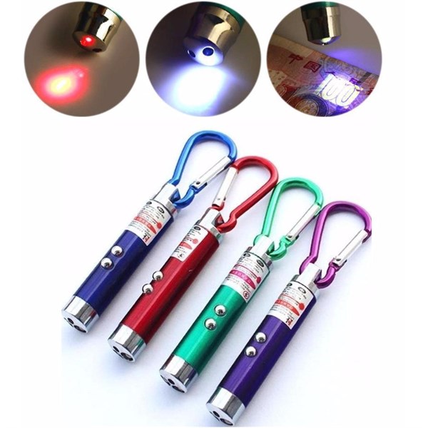 Móc khóa đèn pin laser có đèn soi tiền giả